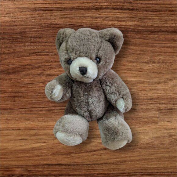 Vintage 1986 Brown Plush Teddy Bear - Polyester Fiber Stuffed Animal Collectible - Picture 1 of 8